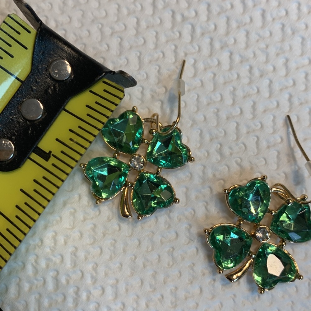 Clover crystal earrings - Picture 3 of 4